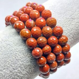 ☆8mm Red Jasper Faceted Bracelets